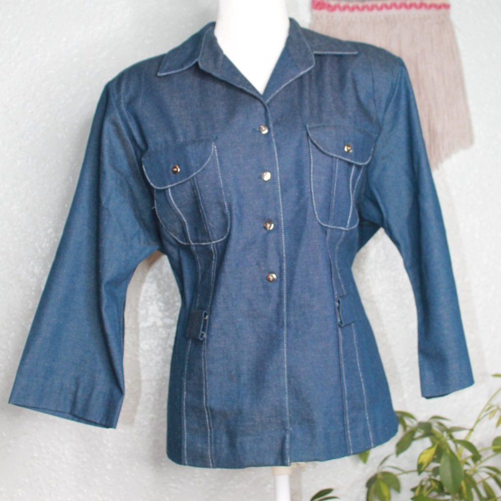 Vintage Denim Chore Blazer Jacket